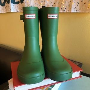 Hunter Rain Boots Original Green Youth 13